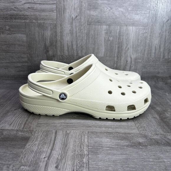 CROCS Classic Men's size 13 Ivory Clogs - Picture 1 of 7
